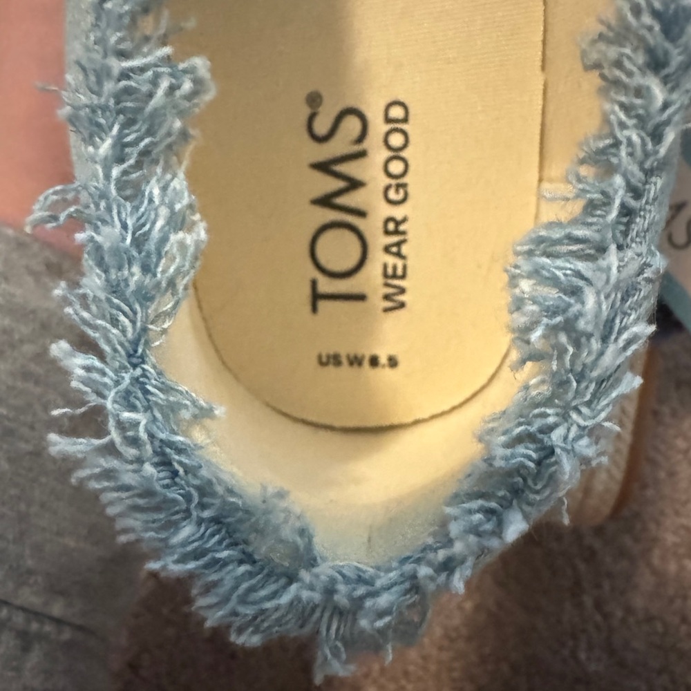 TOMS Sky Blue Platform Espadrilles - Picture 2 of 5